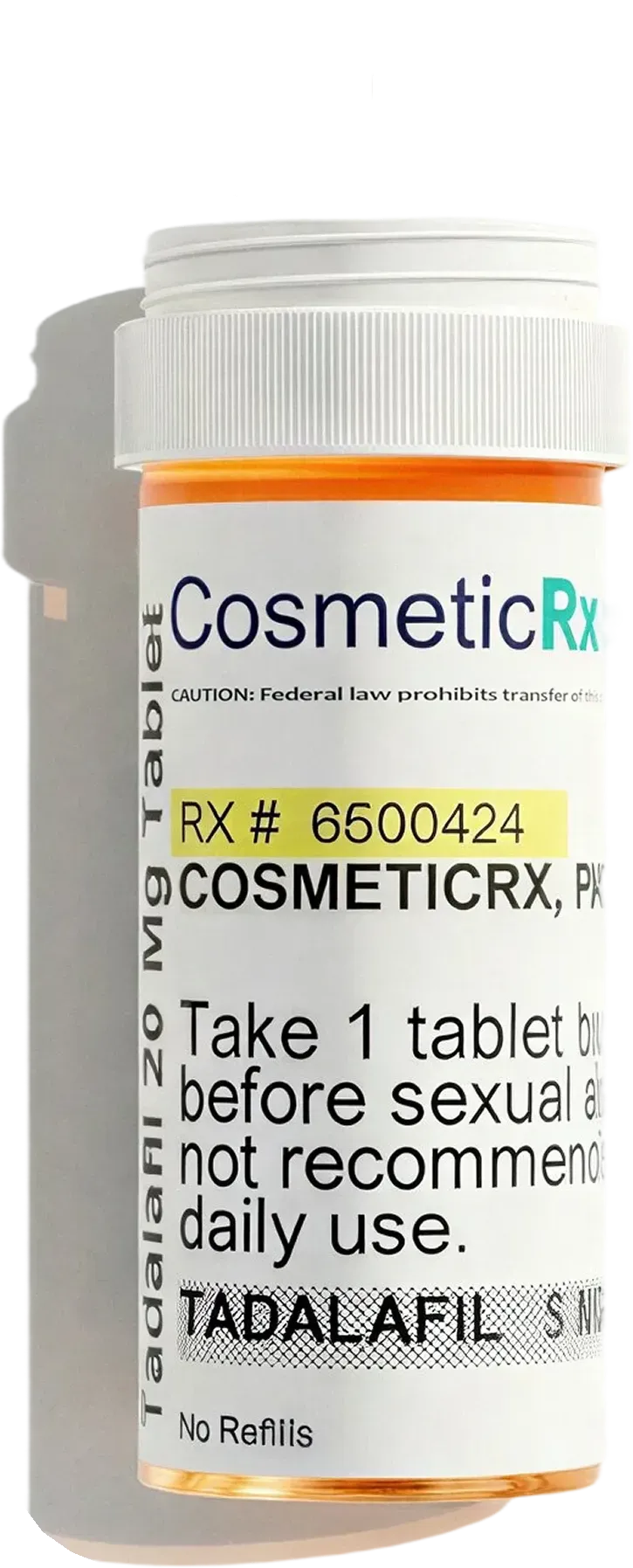 Tadalafil prescription bottle